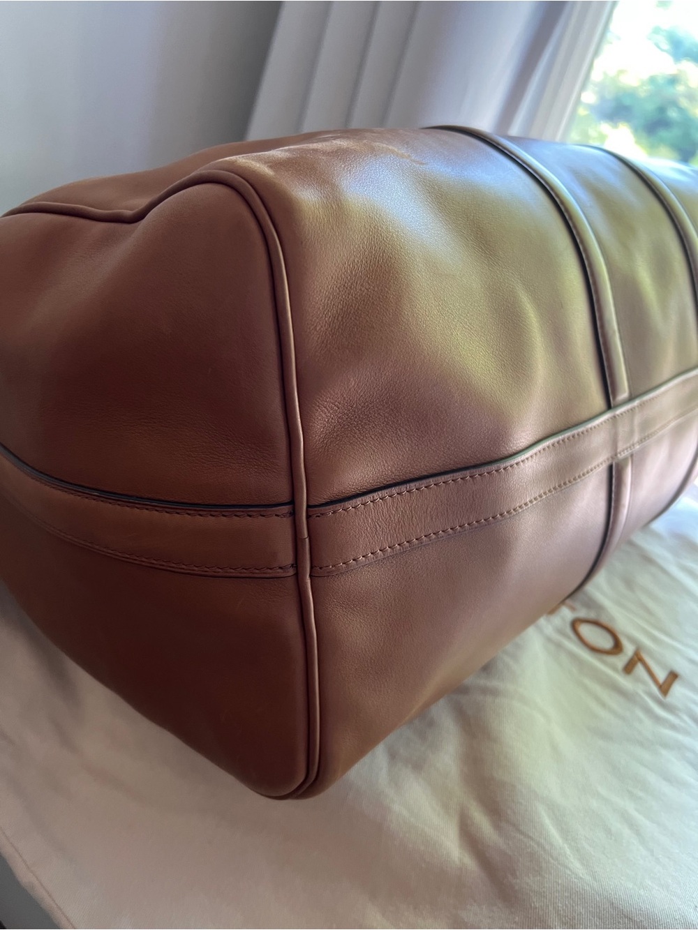 Louis Vuitton Keepall H30 Bandoulière 50 in Millesime Leather Tan - Picture 11 of 16